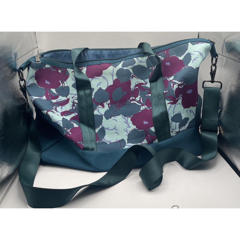 Peter‎ Millar Golf Teal Floral Print Overnight Travel Weekender Duffle Bag
